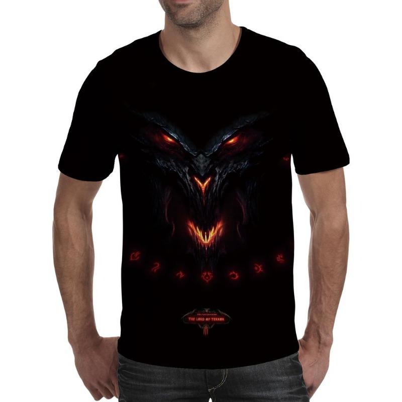 Men T Shirt Spirit Anime 3D Fluorescent Angel Print T Shirt Unisex-Adult Hipster 3D T Shirts