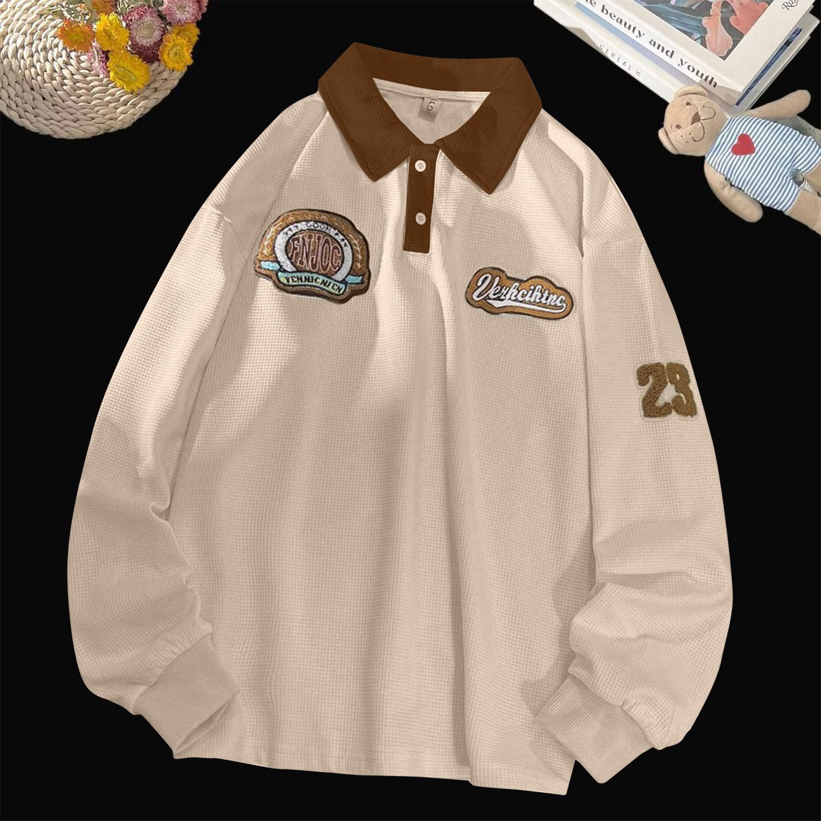 

Мужской осенне-зимний свитер с круглым вырезом и длинными рукавами с принтом и футболкой M белый