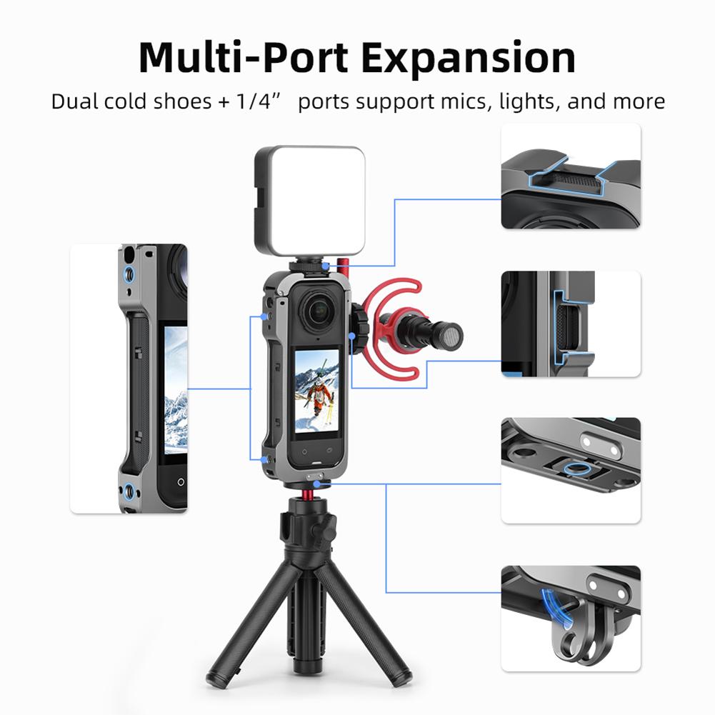 Protective Frame with Lens Guard Quick Release Camera Cage Cold Shoe Mount Protective Case for X5 Camera Accessories
