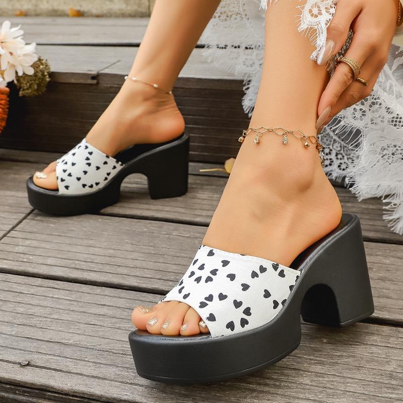 High-heeled Flip-flops for Women - New Style, Single Curve Front, Thick Sole, Fashionable Shoes Devotion