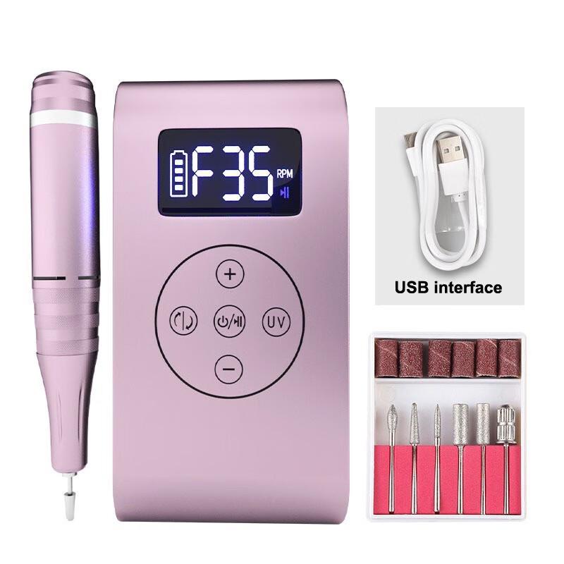 HANGDIAN JF601 2-в-1 перезаряжаемая лампа и фрезер для ногтей, штепсель CN (адаптер в комплекте)