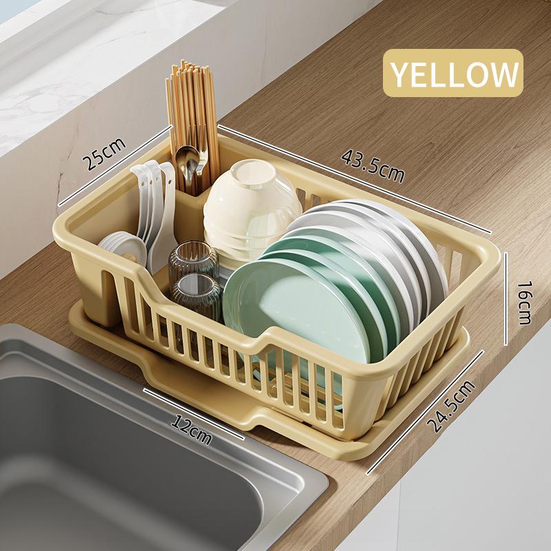 New Pull basket Kitchen cabinet 2-layer drawer Bowl Plastic Drain Basket Space Bowl Rack Home Storage Shelf
