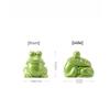1PC Ceramic Frog Ashtray Creative Ornament Home Office Home Crafts Art Small Tea Pet Storage Jewelry Home Decoration