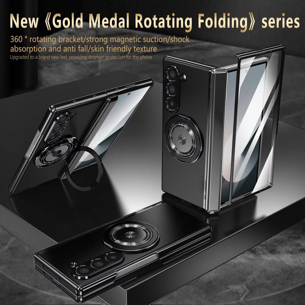 Magnetischer Ringhalter Scharnierschutz Magsafe Handyhülle Für Samsung Galaxy Z Fold 4 5 6 Äußeres Bildschirmglas Stoßfeste Hülle