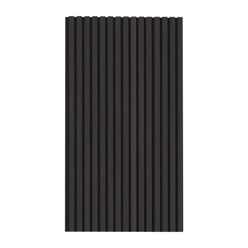 Wood Slat Acoustic Panels 23.6 X 47.2 Inch for Modern Wall Decor Black Oak