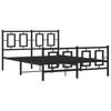 Metal Bed Frame with Headboard and Footboard Black 135 X 190 Cm