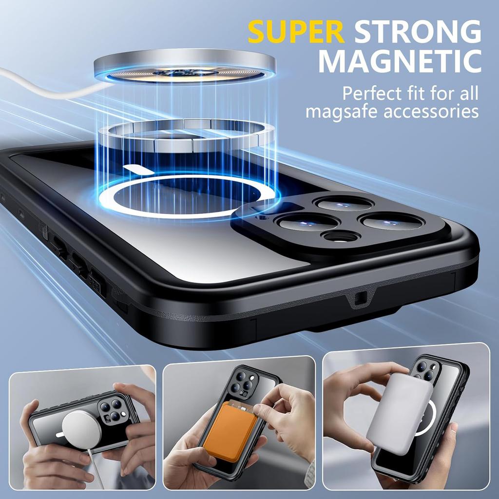 for iPhone 15 Pro Max Waterproof Case, Shockproof Dustproof Phone Case with Screen Protector, For iphone 15 Pro Waterproof Case