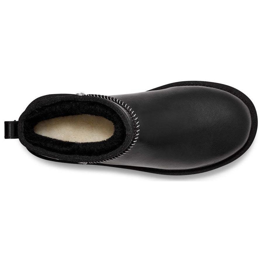 UGG Classic Ultra Mini Leather Regen Boot Black Women Sneakers 1163490-BLK