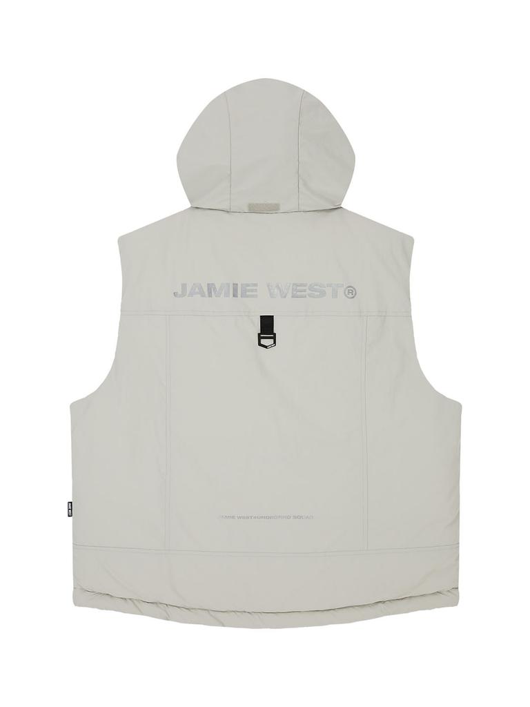 Jamie West Primaloft Hidden Hood Heavy Vest (Grey)