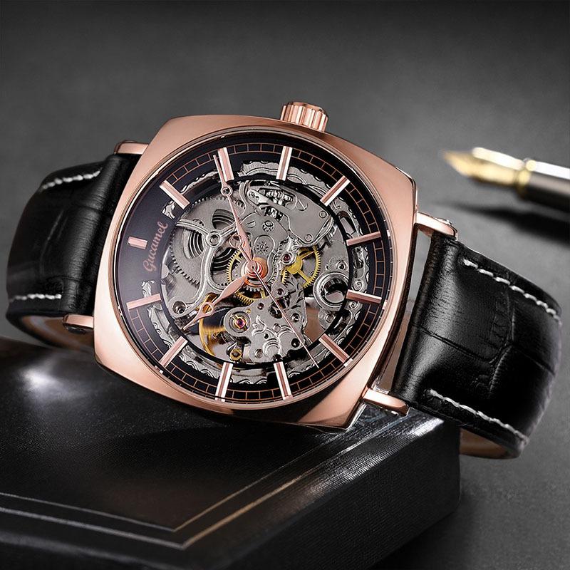 UTHAI M21 Modische Herrenuhr skelettiert automatische mechanische Uhr leichte Luxusuhr Geschenkuhren für Mann