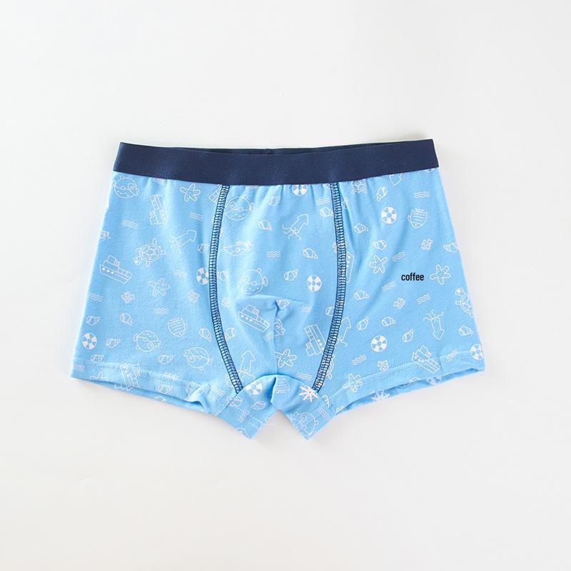 Dětské kreslené bavlněné boxerky se středním pasem - Prodyšné studentské spodní prádlo třídy A