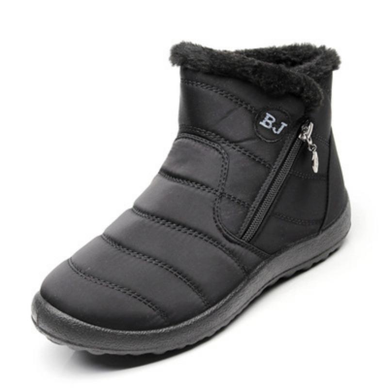 Women's Big Size Winter Warm Snow Boots Artificial Fur Lining Waterproof Ankle Boots Anti-slip Outdoor Shoes Hiking Mountaineering Sports Boots