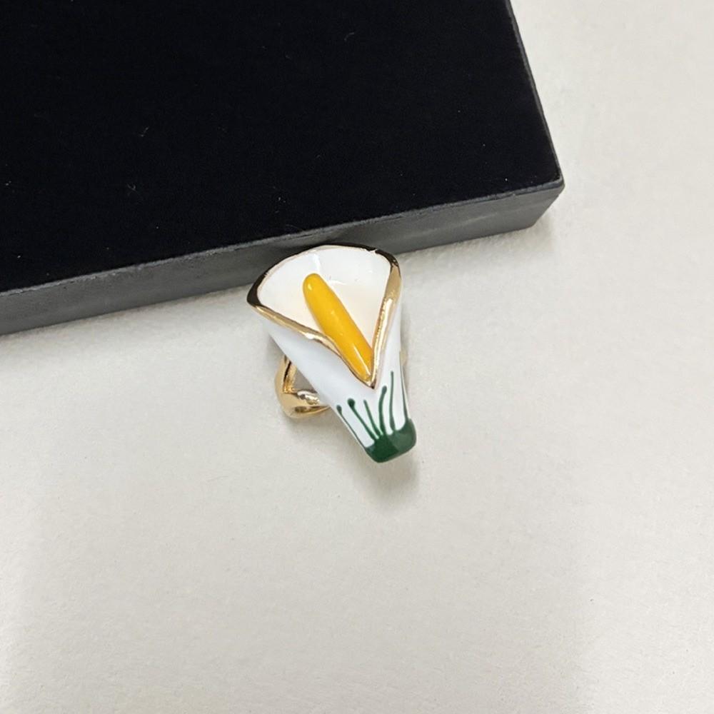 Glazing Flowers Jewelry Set Vintage Floral Enamel Bracelet Chic Calla Choker Necklace  Vacation