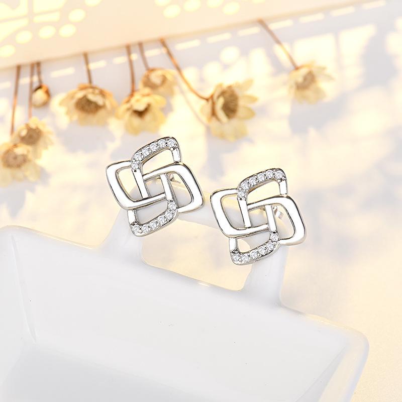 925 Sterling Silver Cross Stud Earrings For Women High Quality Exquisite Student Girlfriend Jewelry Accessories Heart GiftGood product