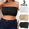 Confezione da 3 reggiseni a fascia senza spalline, antiscivolo, senza cuciture, wireless, comodi, taglie forti