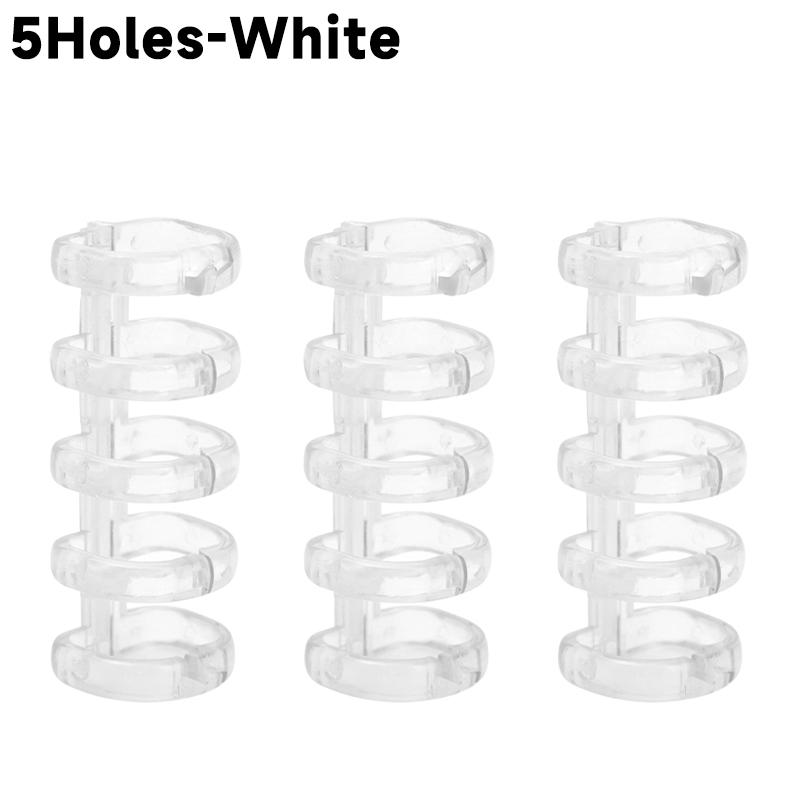3-1Pcs 3/5Holes Loose Leaf Binders Book Rings Translucent Binding Spines Combs Snap Split for DIY Diary Notebook School Supply