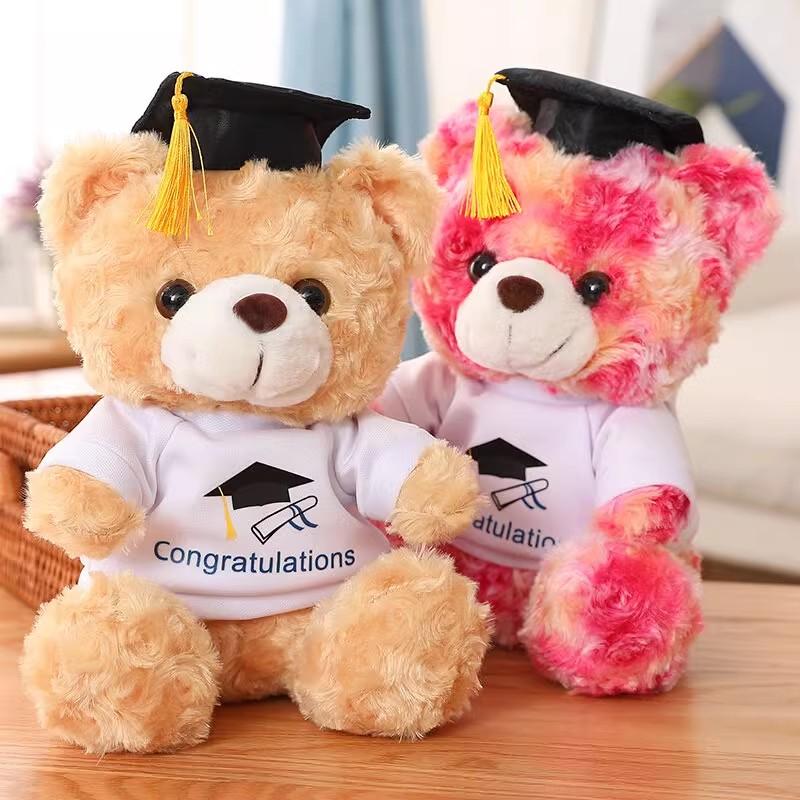 Doctor's Clothing Teddy Bear Doll Plush Toy Small Sitting Bear Doll Stuffed Animals Boys Girls Students Graduation Gifts Kids