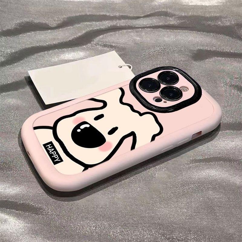 Line Puppy Suitable for Apple 13 Puff Mobile Phone Case IPhone 15 16promax All Inclusive 14 Cartoon Xs