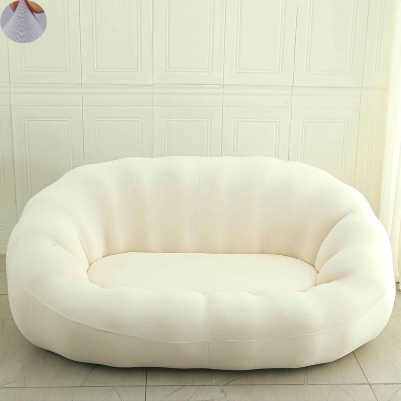 

2025 Четыре сезона Чехол для двойного дивана Все включено Универсальный Защитный Чехол-полотенце Ленивый круглый Кольцо Гребень Чехол Ткань Тыква Beige White Special pumpkin sofa set