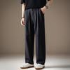 High-end pleated design loose straight pants men's summer thin drape wide legs Japanese simple casual pants