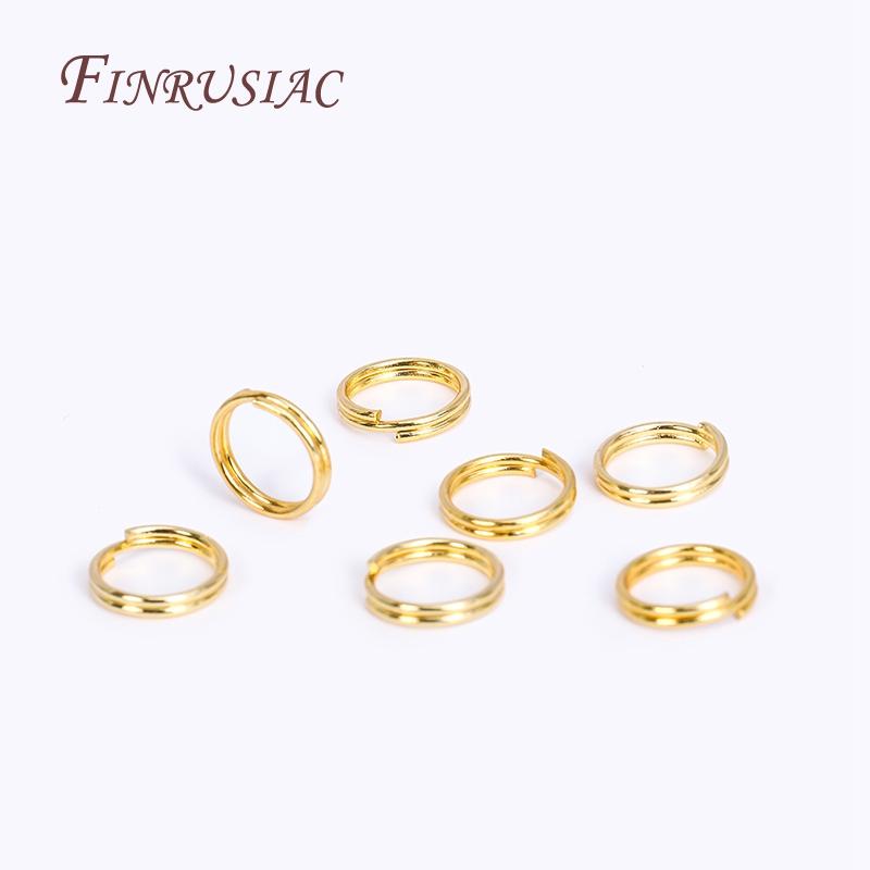 100Pcs/lot Wholesale 18K Gold Plated Open Jump Ring, Brass Double Loops Split Rings Connectors For DIY Key Chain Jewelry Making