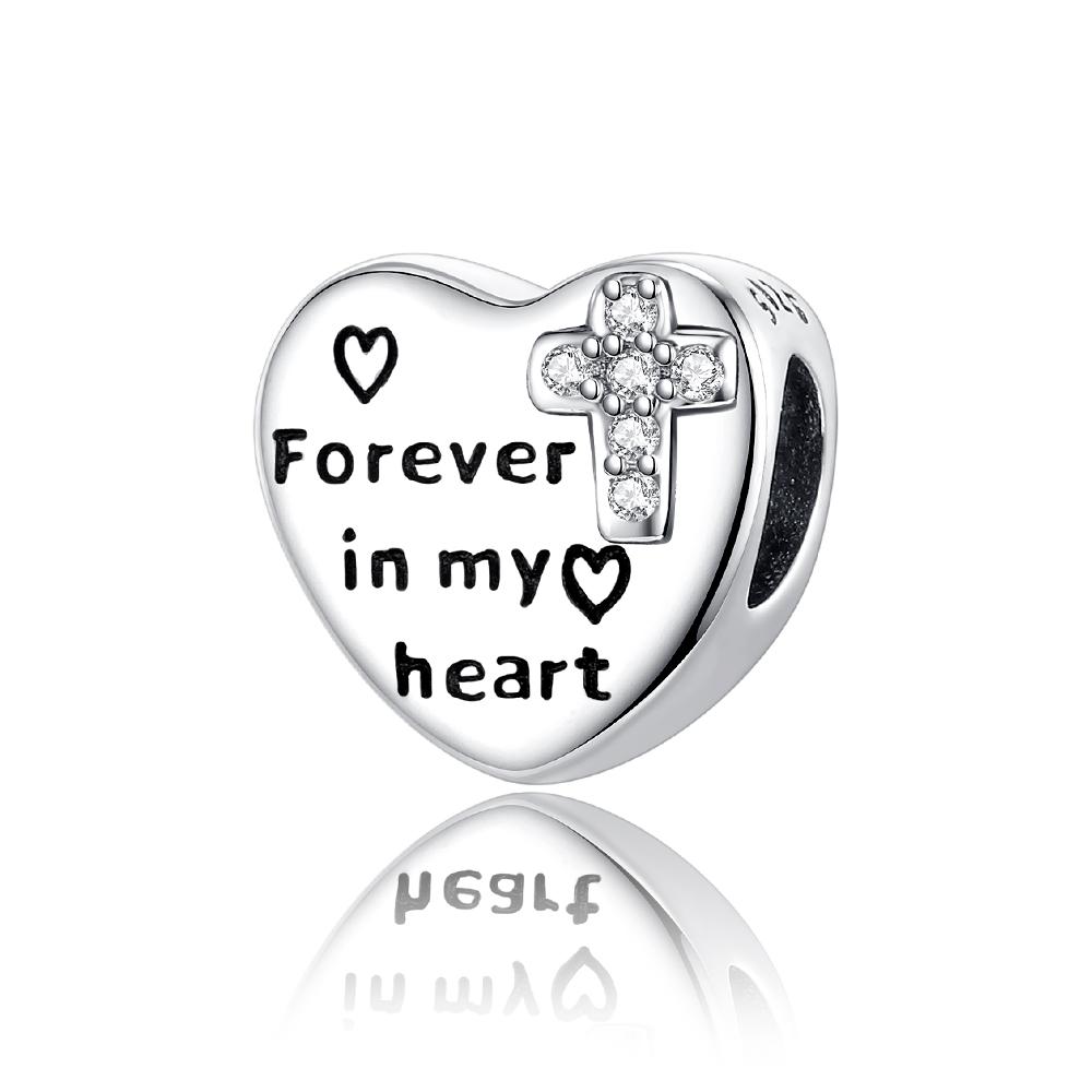 Copper Forever Love Mother Heart-Shaped Dangle Charms Fit Original Bracelet Beads Diy For Jewelry Making