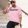 2026 New Model Unisexs Summer 100 Cotton Fashionable Casual Loose Plus Size Respect Letter Printed Sports Round Neck Short Sleeve
