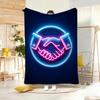 Artistic Pattern B-BarberS ShopS SignS Throw Lightweight 240g Flannel Blanket Soft Skin-friendly for Summer Cooling