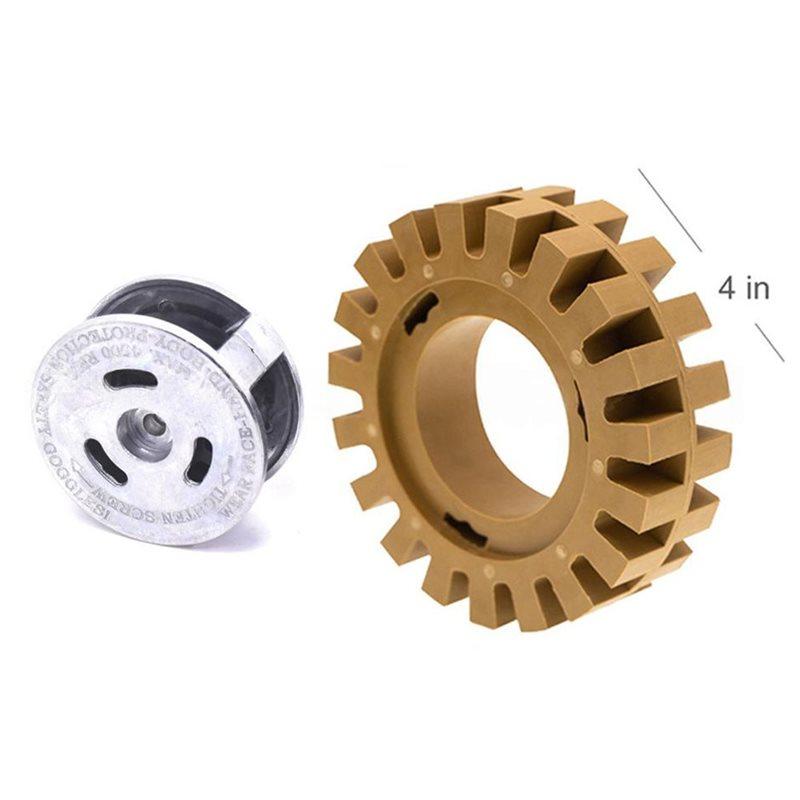 A25F-Aluminum Bracket Adhesive Remover Eraser Wheel Kit Including Hollow Rubber Wheel& Grinding Head