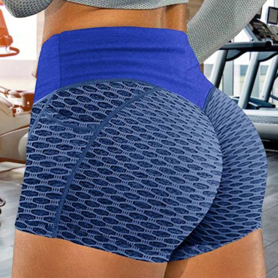 Women Yoga Shorts Solid Color Elastic High Waist Tummy Control Butt-lifted Workout Breathable Honeycomb Lady Summer Shorts Women Clothes
