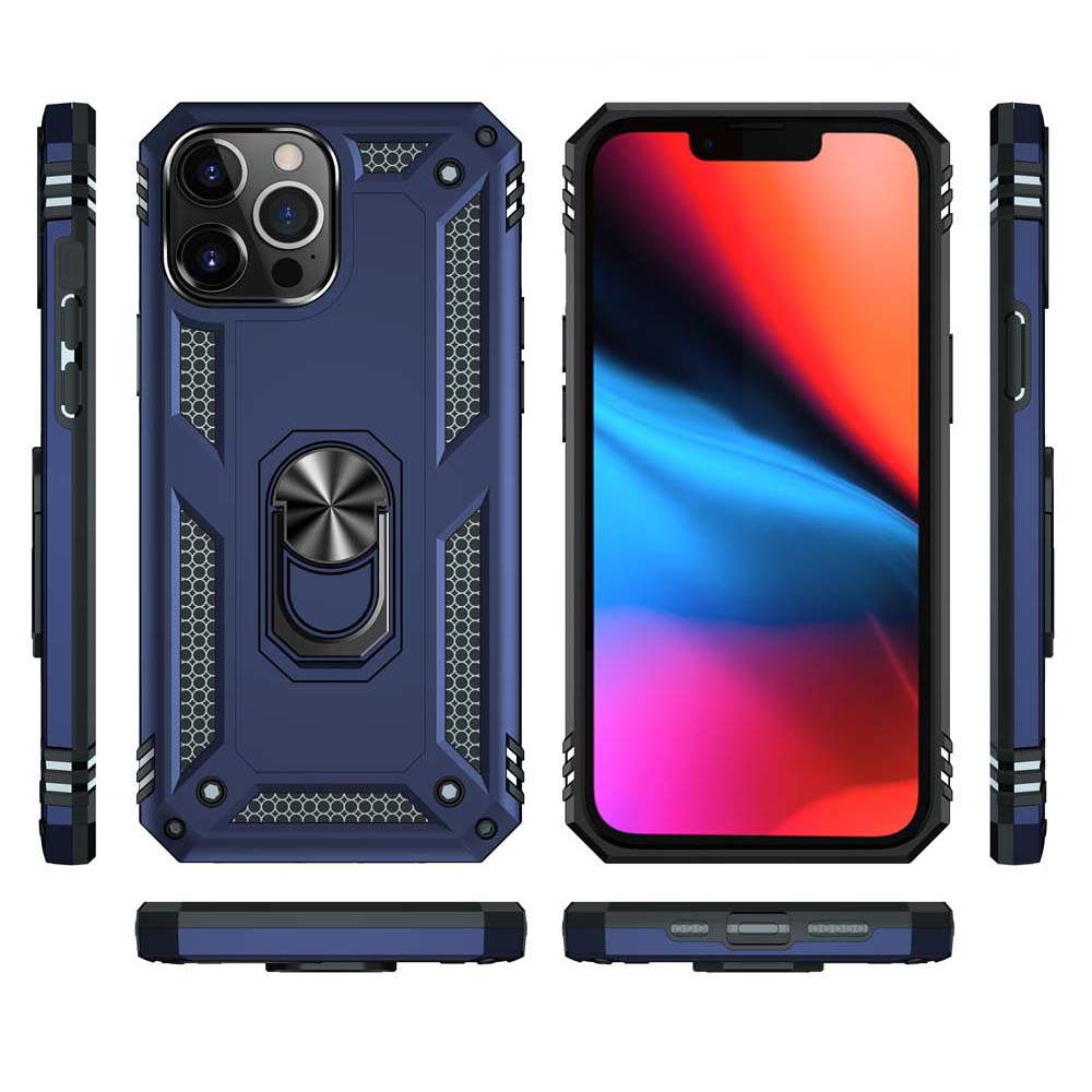 For iPhone 15 14 Plus Armored Four Corner Anti Fall Phone Case For iPhone 13 12 Pro Max MiNi Ring Holder Phone Case