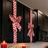 Valentine's Day Decoration Love Heart Bow Hanging Ornament Red Polyester Ribbon for Cabinet Door Wall Festive Home Decor