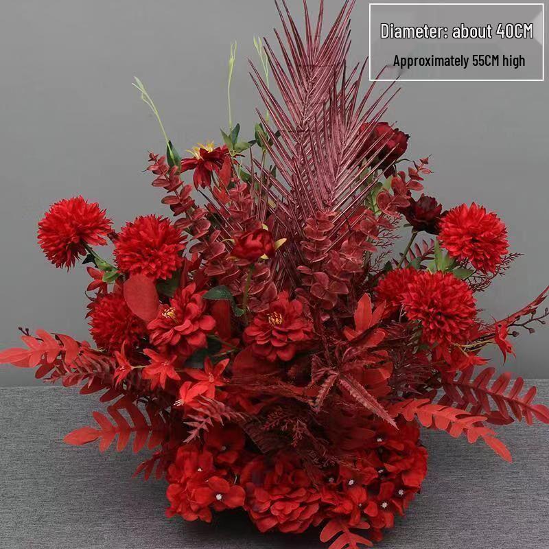 Große Seidenblumen für Hochzeitsgang und Wanddekoration