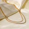 Uworld Gioielli Semplici Placcato Oro 18K Collana a Strati Catena Piatta Serpente Collana a Corda Serpente in Acciaio Inossidabile Regalo
