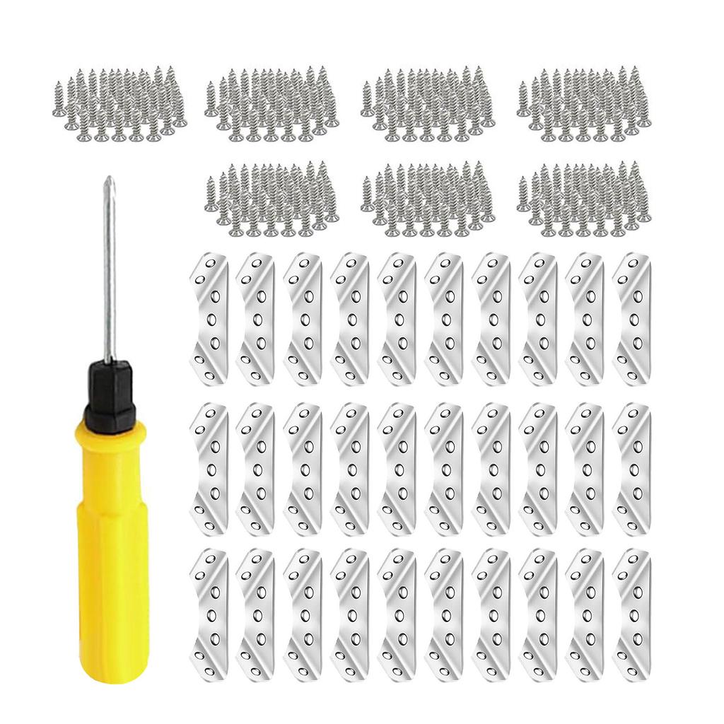 Universal Furniture Corner Connectors Furniture Corner Link Reliable Clamp Metal Supports for Wood with Nails & Tool