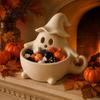 Ghost Snack Container 3D Printed Halloween Bowl, Trick or Treat Candy Theme Ornament Serving Decorative Storage Tray Dish, Party Supplies Versatile