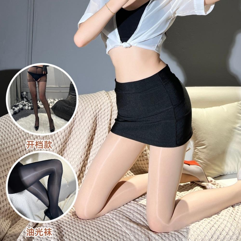 Sexy Thin Horse Oil Socks, Silky and Shiny Women's Leggings, Black Silk Black Pantyhose, Aurora Socks.