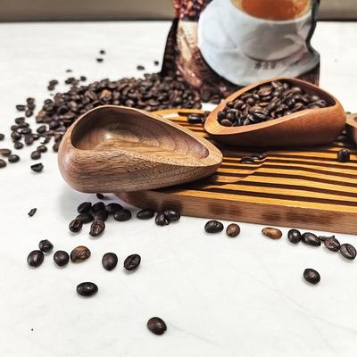 Coffee Beans Dose Trays Solid Wood Walnut Bean Shovel Scoops Measure Tea Separator Vessel Espresso Kitchen Tools