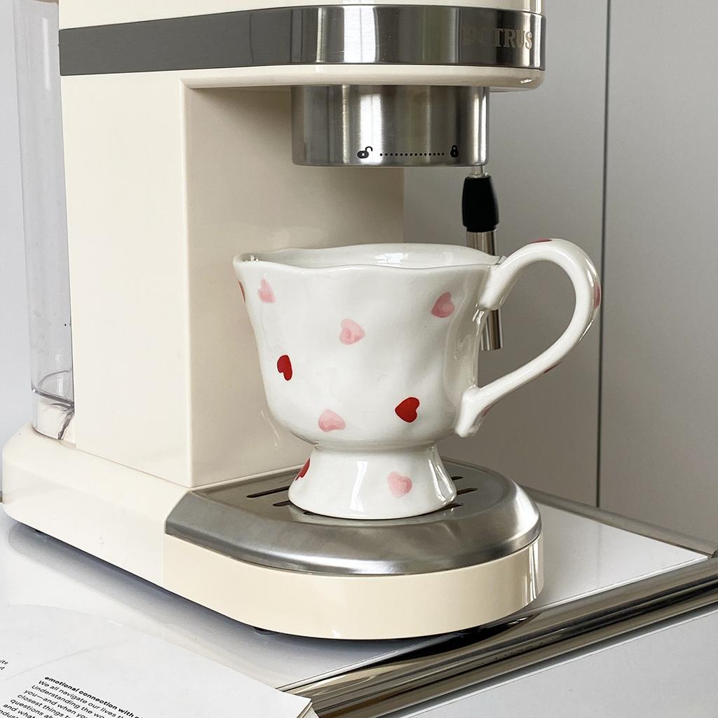 1 szt. 350 ml Oryginalny Design Małe Serce Ręcznie Lepiony Ceramiczny Kubek, Kreatywny i Wykwintny Kubek do Kawy, Ładny, Odpowiedni na Prezent Walentynkowy