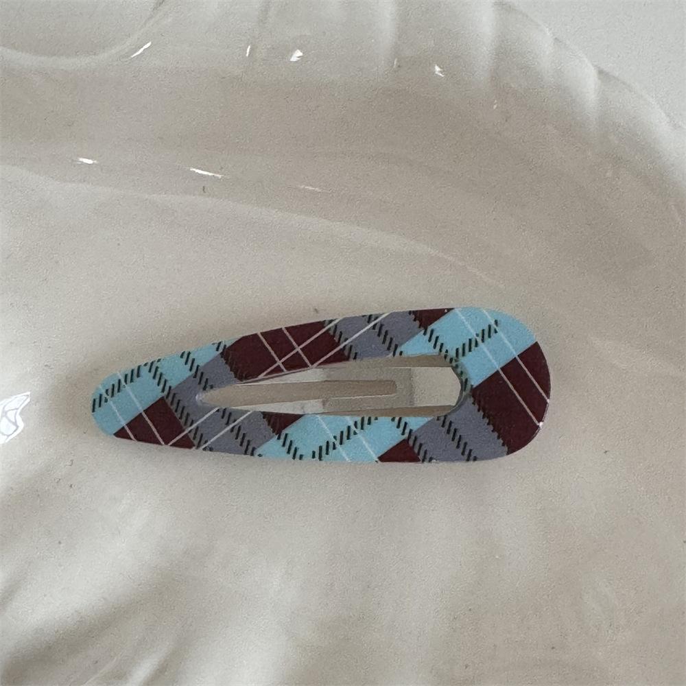 Mint chocolate plaid water drop hairpin cute girl versatile BB clip side bangs clip hair accessories new