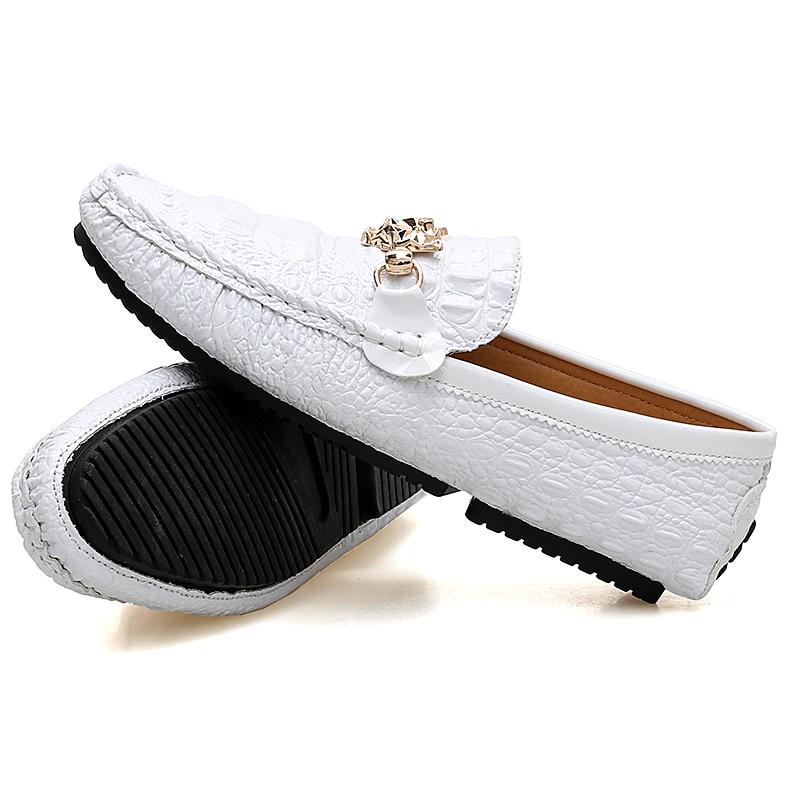 Shoes Men Loafers Leather Moccasin Crocodile Style Footwear Slip On Flat Driving Boat Shoes Classica