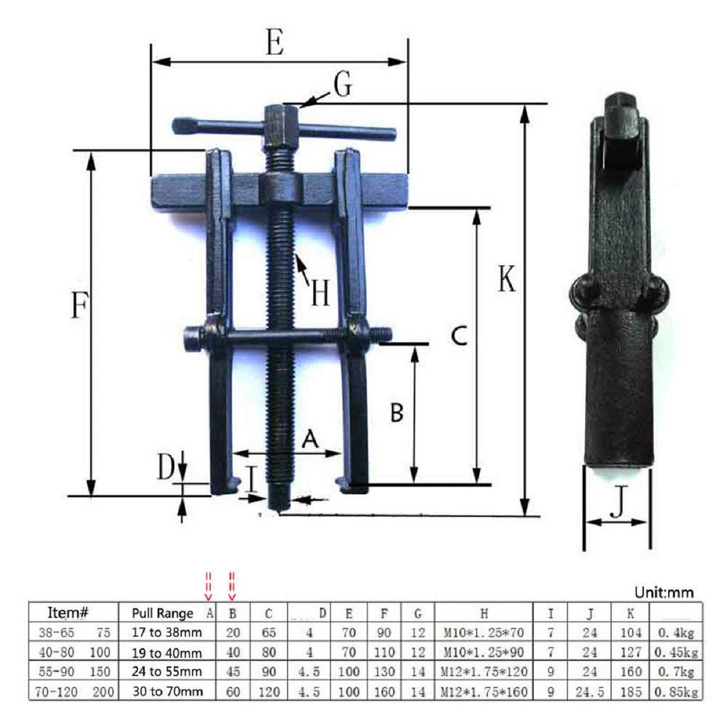 Auto Auto Repair Tool zwei Jaw Arm Gear Rad Lager Abzieher 2 Zoll Auto Auto Repair Tool zwei Jaw Arm Gear Rad Lager Abzieher 2 Zoll
