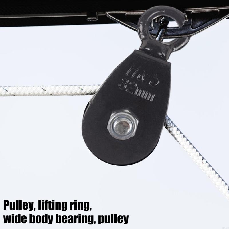 Professional Grade Swivels Hook Pulley System With Adjustable Rope Wide Body Bearing Pulley For Easy Installation M4YD