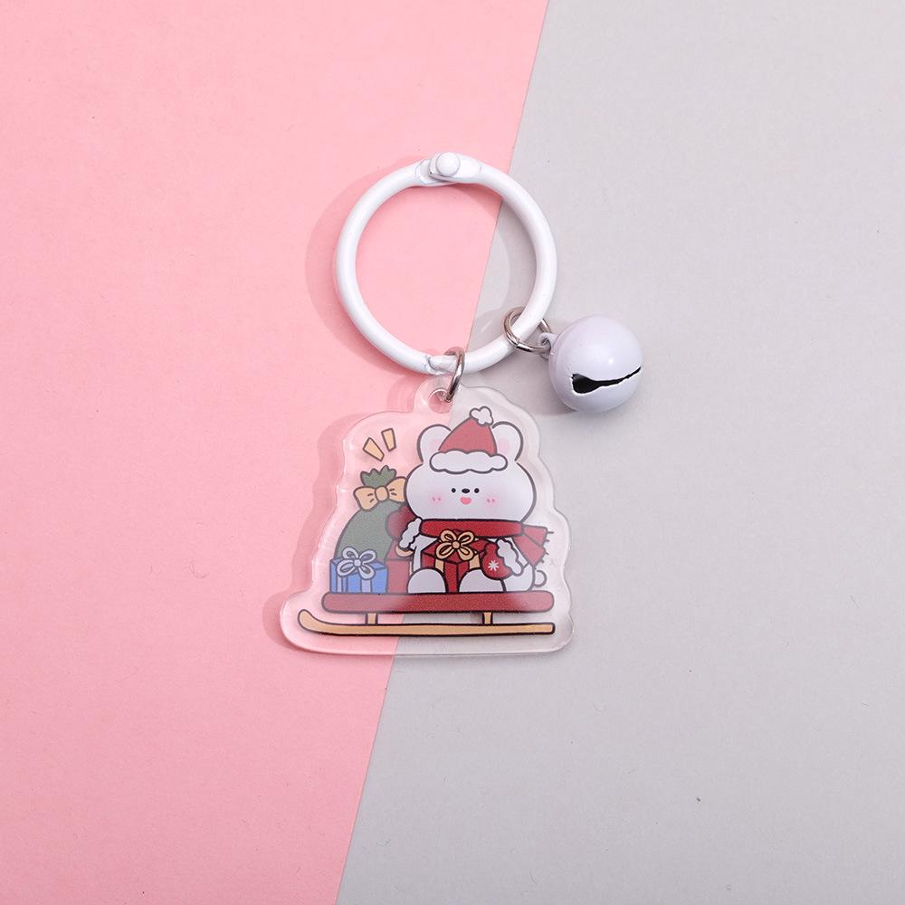 Double-Sided Santa Claus Cartoon Acrylic Keychain - Korean Style Backpack Pendant & Clothing Accessory