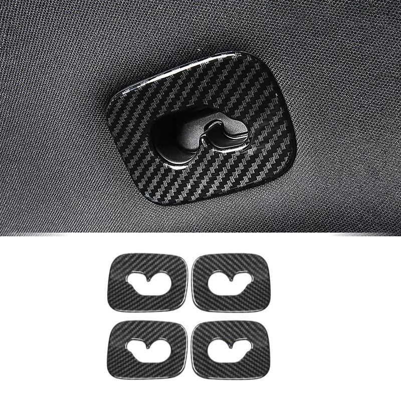 Carbon Fiber Pattern Car Stickers Rear Roof Hook Frame Decoration For Porsche Cayenne 2018- Cover Trim Interior Accessories