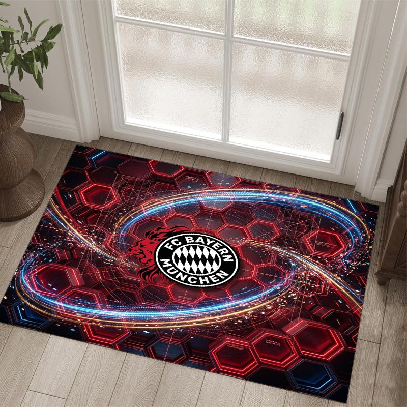 Bayern München Design Kristall Sammet Matta Mysig Icke?Halkskyddad tryckt matta för sovrum, vardagsrum, entré