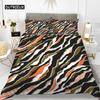 Zebra Print Duvet Cover Set King Polyester Red Black Stripes Bedding Set Wild Animal Zebra Wildlife Skin Quilt Cover for Girls