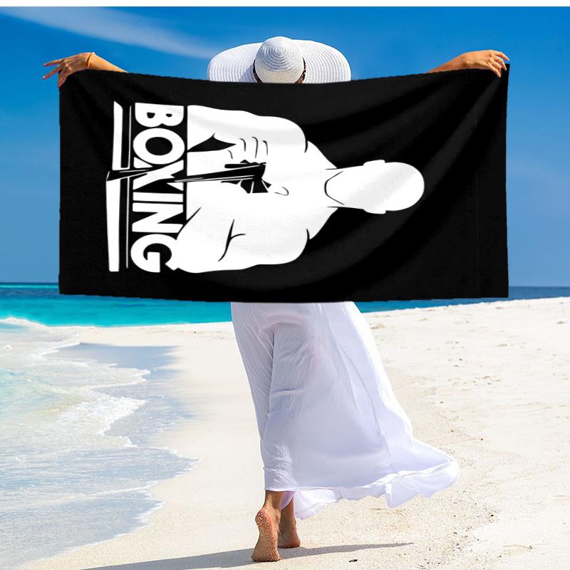Ultra Soft Beach Towel with boxing Theme,Ideal for Pool,Camping, Diving,Perfect Travel Essential, Vibrant Beach Towel.