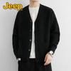 JEEP Men's V-Neck Knit Cardigan Sweater