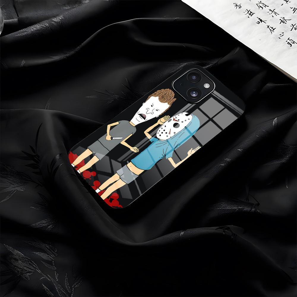

B-beavis And B-butt H-head Phone Case For IPhone 17 Pro Max 16 15 14 Pro Max 13 11 Plus Glass Cover iPhone17 Pro